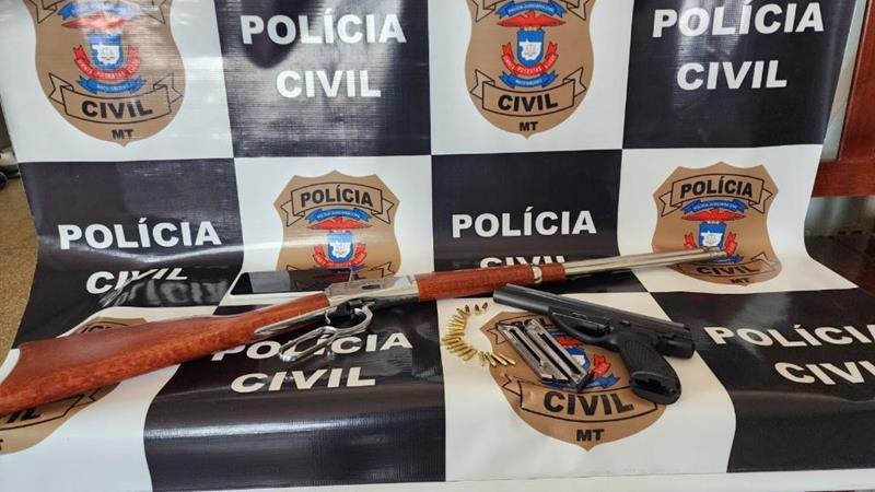 Polícia Civil prende 2 homens e apreende três armas de fogo e diversas