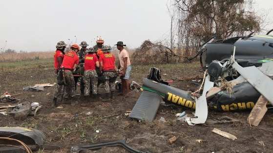 Helicóptero da Força Nacional cai no pantanal