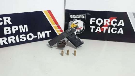 arma apreendida sorriso 