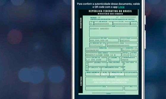 documento do carro digitalizado