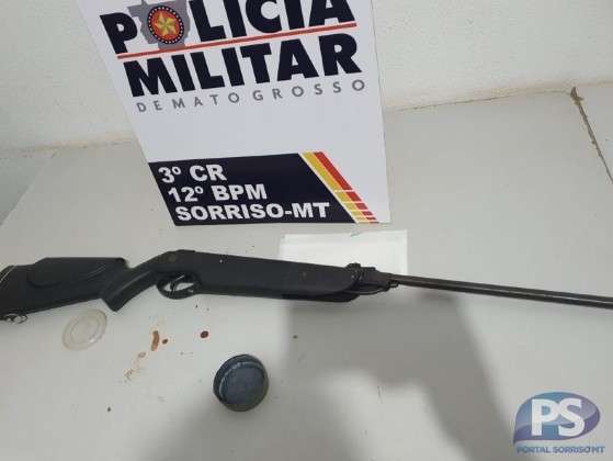 espingarda de pressão apreendida sorriso