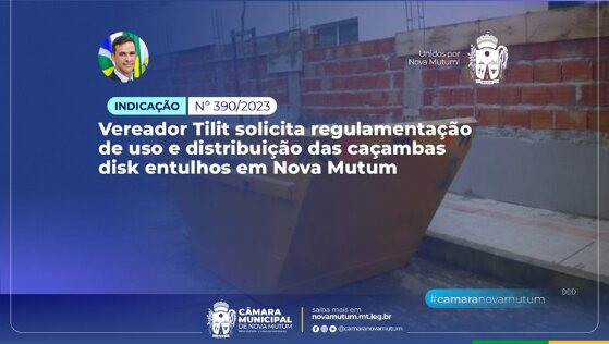 regulamentação de uso e distribuição das caçambas disk entulhos