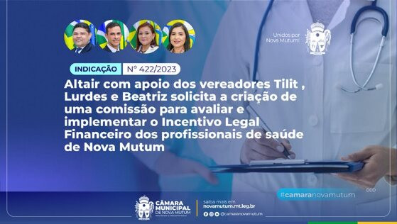 criação de uma comissão para avaliar e implementar Incentivo Legal Financeiro aos profissionais da saúde 