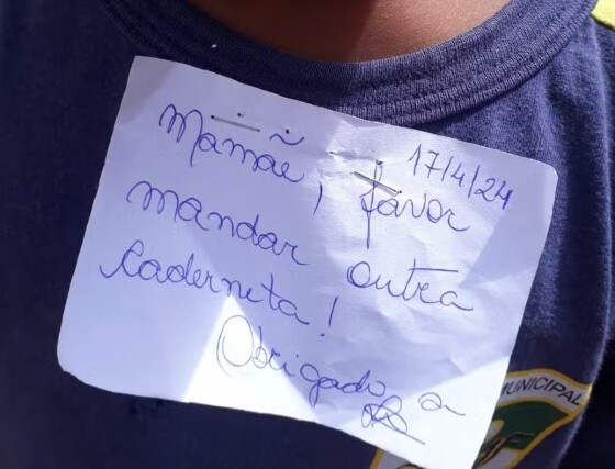 bilhete em aluno