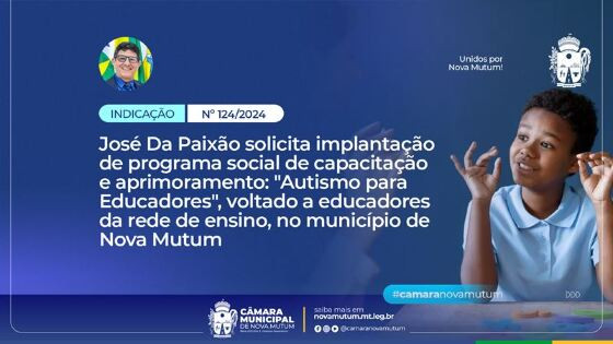 José Da Paixão solicita implantação de programa social de capacitação e aprimoramento denominado 