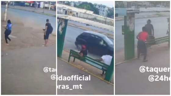 carro bate em ponto de ônibus cba