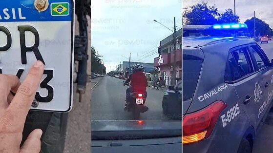 moto adulterada suspeito preso pela cavalaria