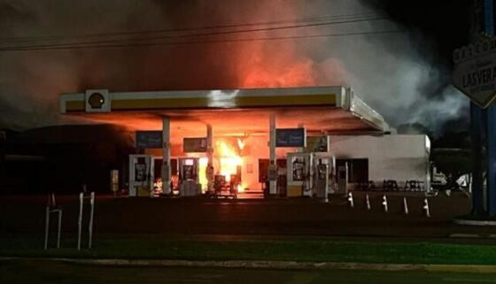 incêndio em posto em vera mt
