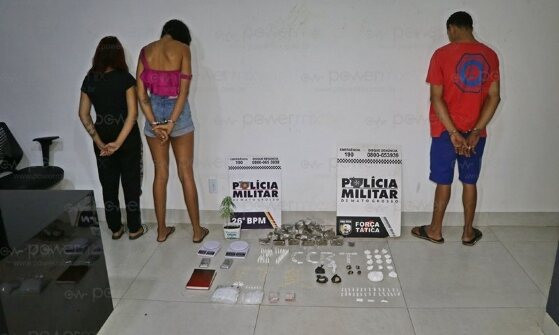 FT - apreensão de droga - 3 presos