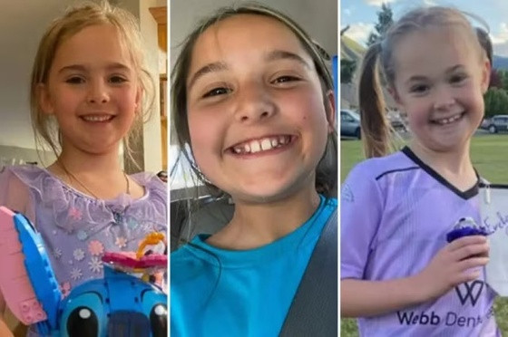 As irmãs Decker: Paityn, de 9 anos, Evelyn, de 8, e Olivia, de 5.