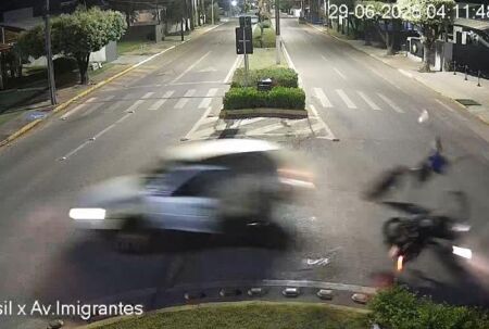 Motociclista sofre fraturas graves após ser atropelado em Sorriso/MT; Veja vídeo