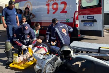 Grávida sofre fratura exposta em batida entre moto, Jeep e Corolla em Sorriso/MT
