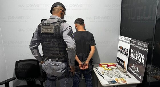 Droga apreendida e suspeito preso
