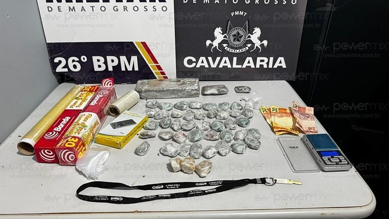 Droga apreendida e suspeito preso