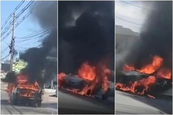 carros pegando fogo