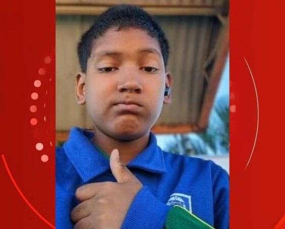 Gabriel Silva, de 13 anos, está desaparecido há dois dias.
