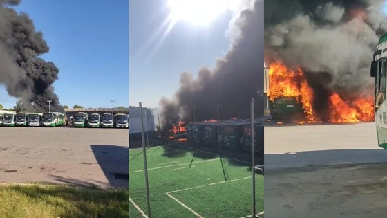 fogo em garagem busão cba